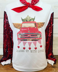 Loaded up with love long sequins sleeve