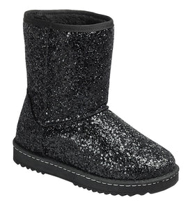 Dazzling black fur winter boots