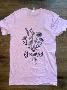 Grandma flowers T-shirt