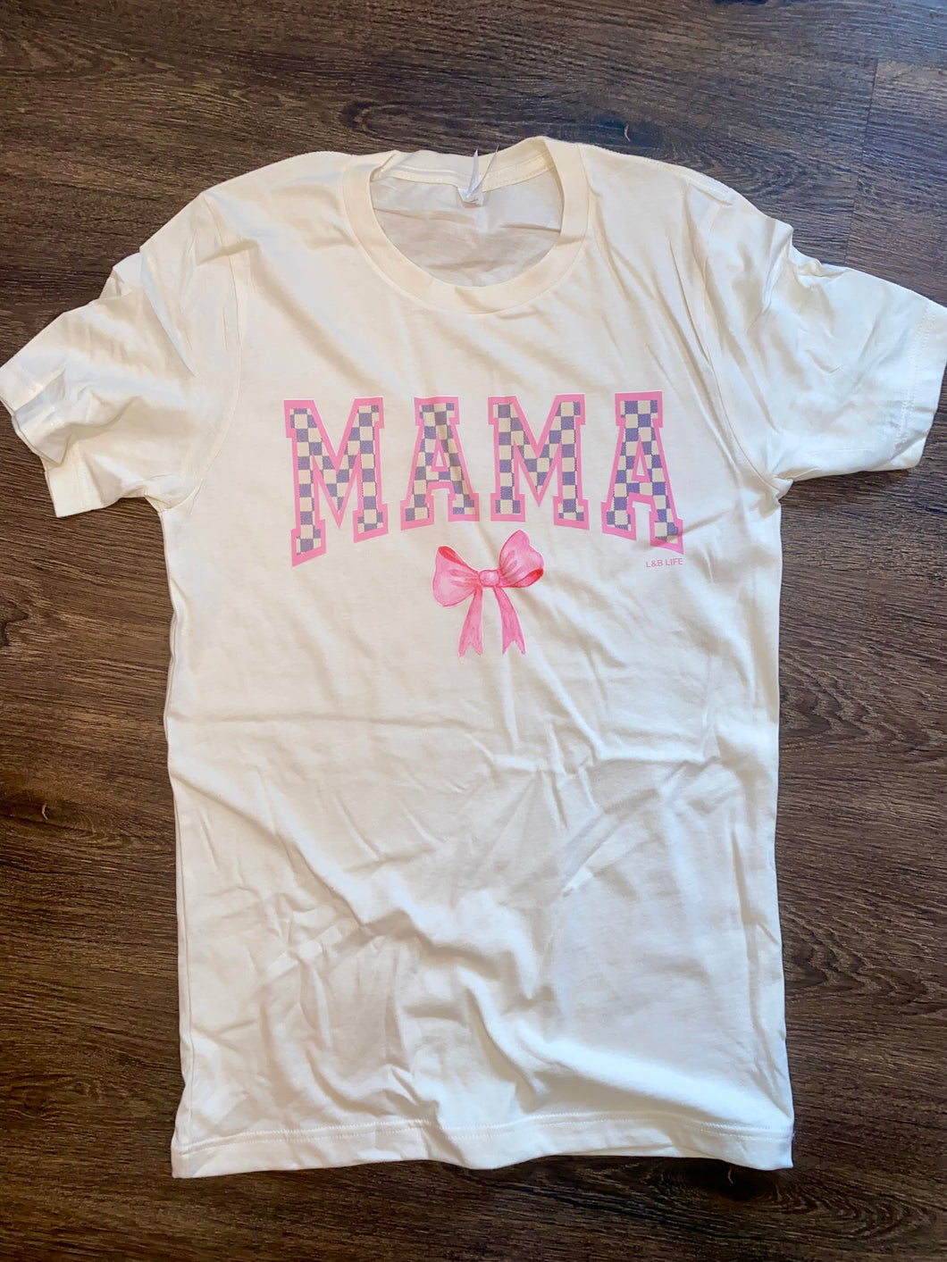 Checkered mama t-shirt