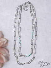 Load image into Gallery viewer, DON&#39;T CALL ME HONEY TURQUOISE BEAD LINKED CHAIN NECKLACE
