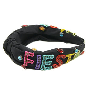 Fiesta black studded headband