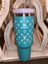 Load image into Gallery viewer, Inspired 40oz turquoise handle cup
