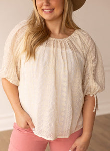 White sands blouse with belt