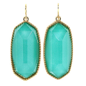Turquoise hex oval earrings