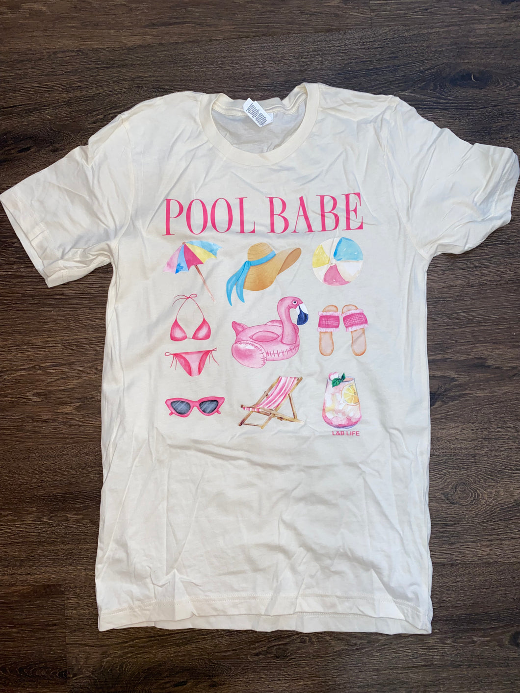 Pool babe cream t-shirt